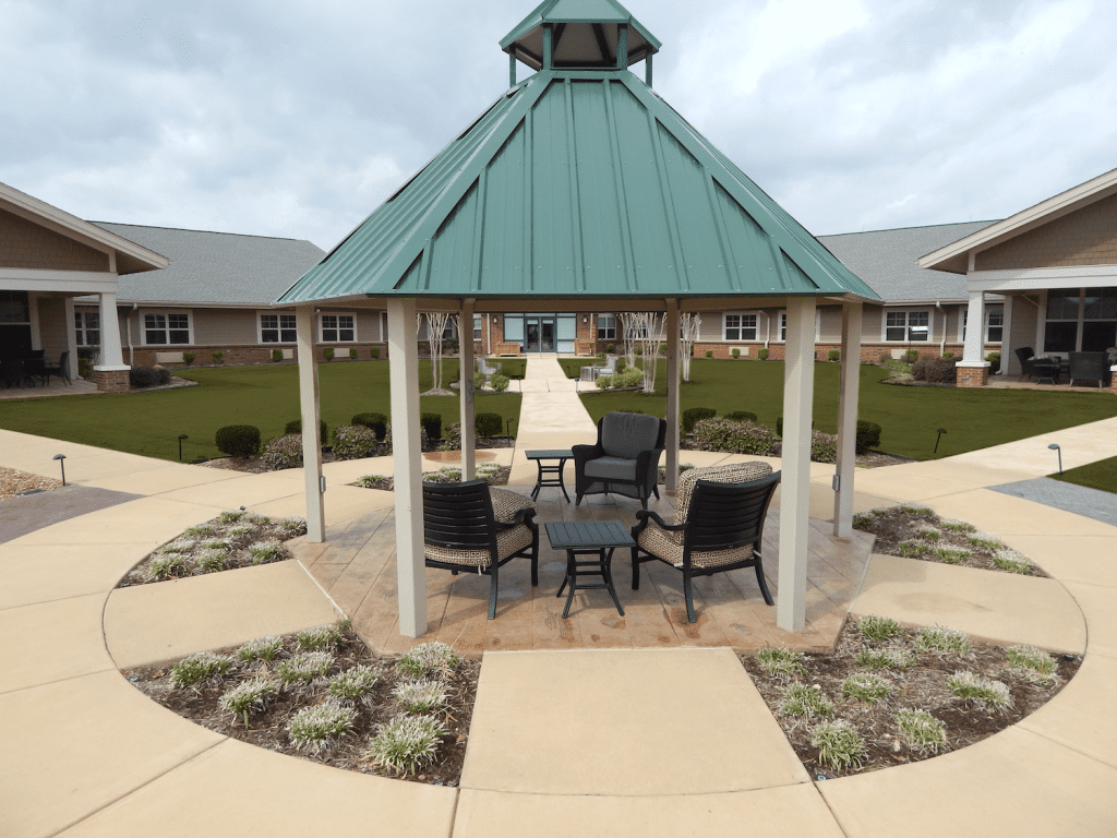 Outdoor area for a skilled nursing facility