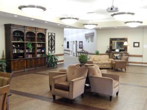 Library area at a skilled nursing facility